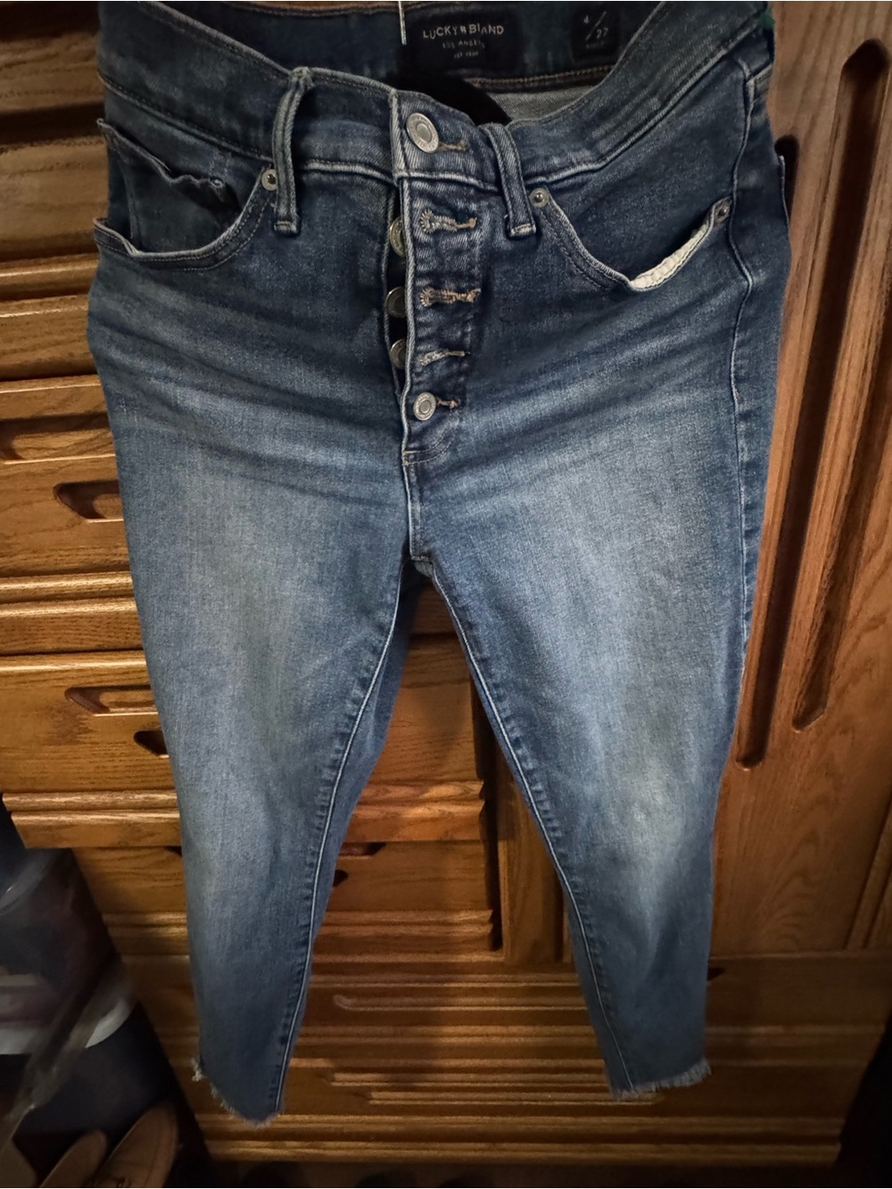 Lucky Brand Women’s Medium Blue Skinny Button-Fly Jeans
